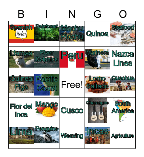 Peru Bingo !!! Bingo Card