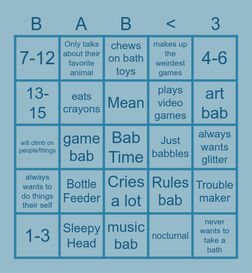 BAB Bingo Card