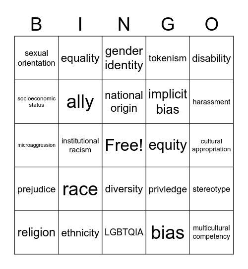 PhiDE DEI BINGO Card