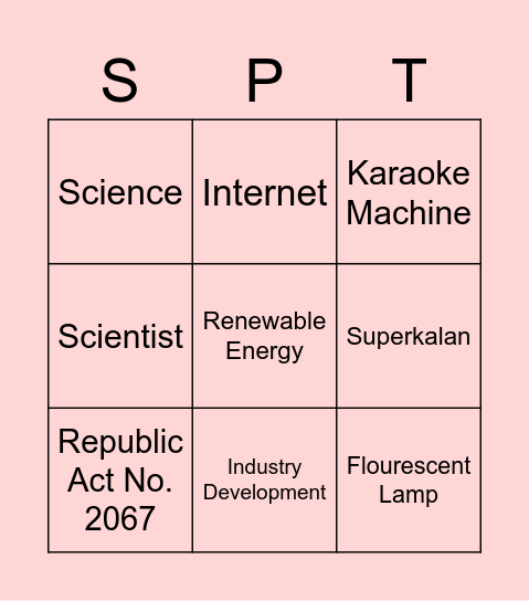 STS BINGO Card