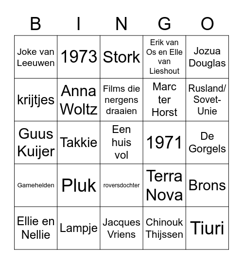 KINDERBOEKEN Bingo Card