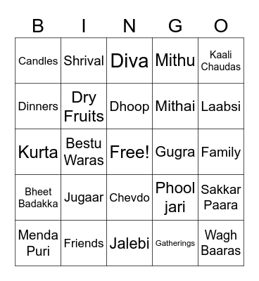 The Diwali Bingo Card