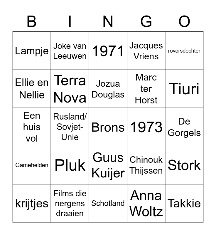 KINDERBOEKEN Bingo Card