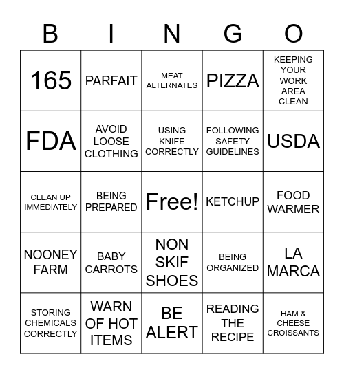 KITTERY SCHOOL NUTRITION ROCKS Bingo Card