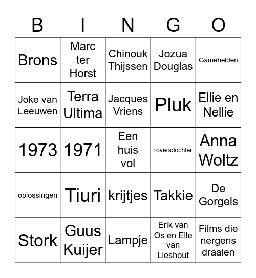 KINDERBOEKEN Bingo Card