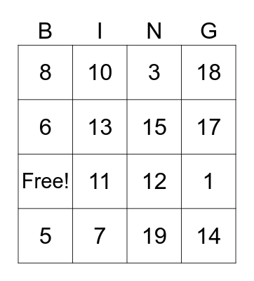 Bing-O-Scout Bingo Card
