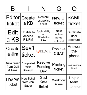 Customer Service Week 2022 Bingo Card