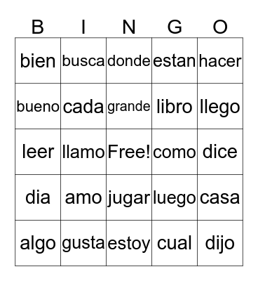 two syllable sight words Bingo Card