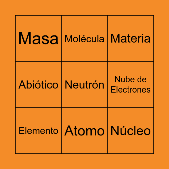 MATERIA Bingo Card