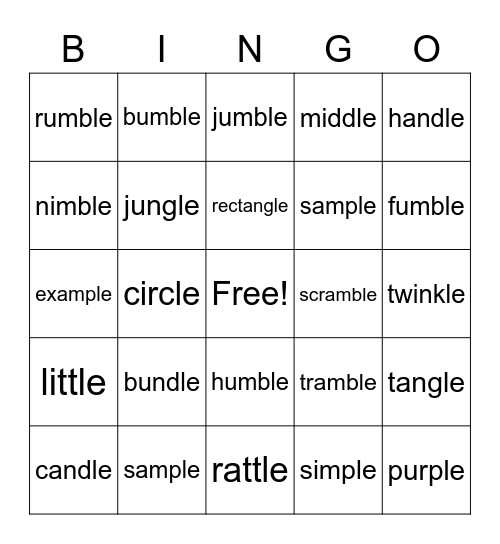 BINGO Card