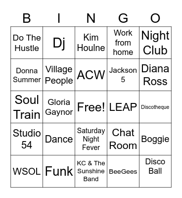 disco bingo Card