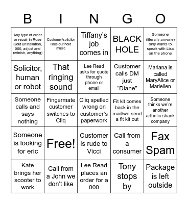 Vicci Could have Won Bingo Card