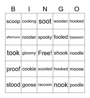 Long and Short oo Bingo Card