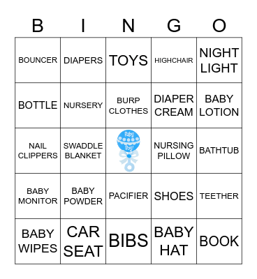 WELCOME BABY BOY ! Bingo Card