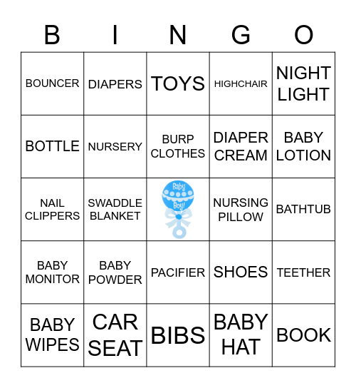 WELCOME BABY BOY ! Bingo Card