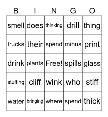 Letterland Bingo Unit 3 Bingo Card