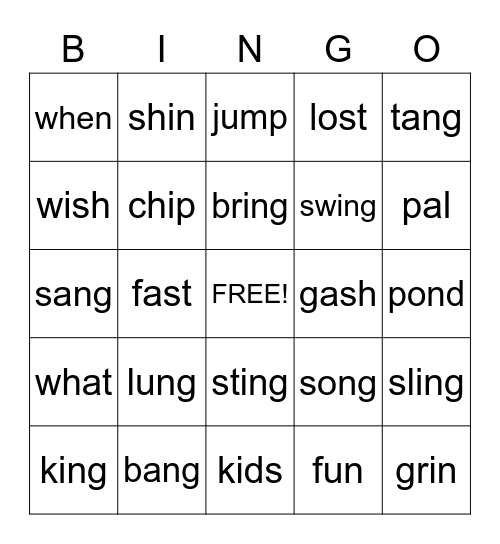 Third Grade BINGO Card