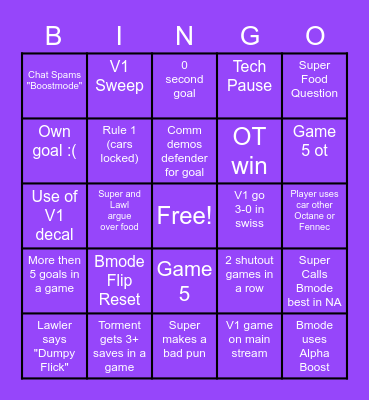 Version 1 RL Bingo! Bingo Card