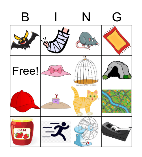 A Bingo w/o words Bingo Card
