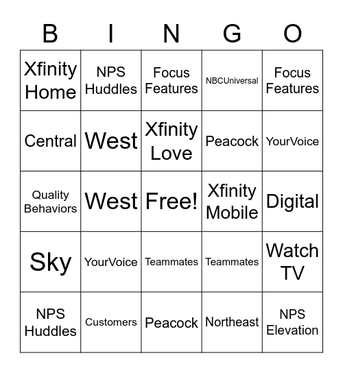 ACP Remote Team Customer Service Week Bingo Card