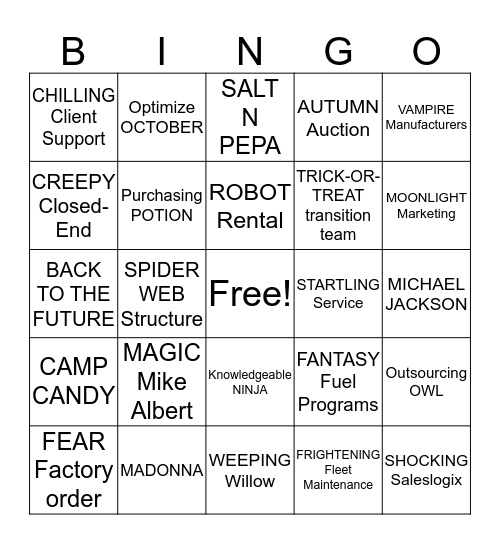 MAL-LOWEEN Bingo Card