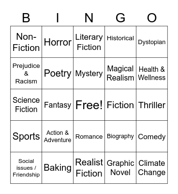 Hawkes Memorial Library Book Bingo Card