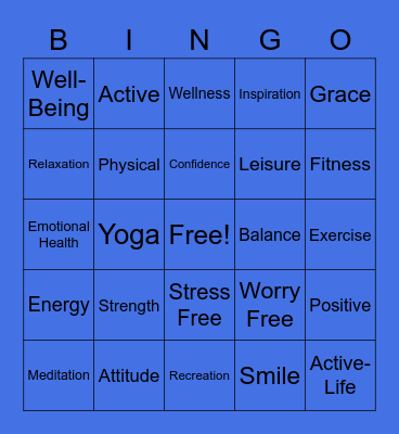 National Emotional Wellness Month Bingo Card