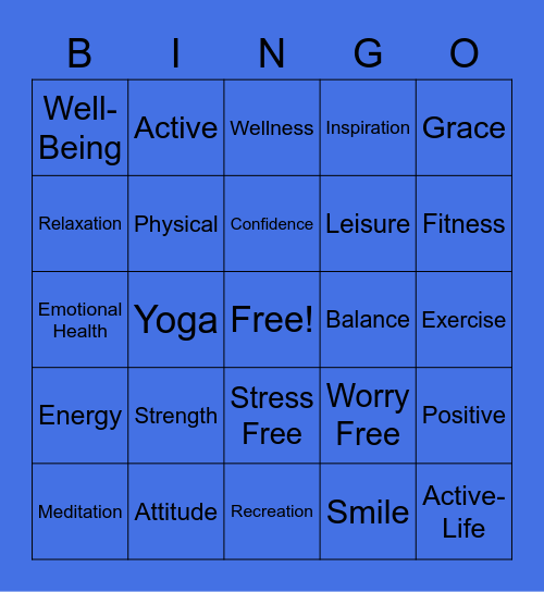 National Emotional Wellness Month Bingo Card