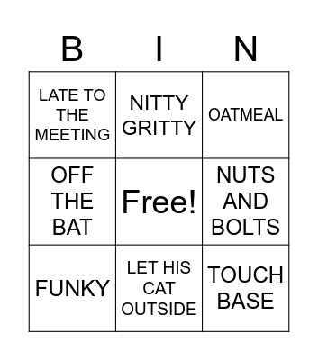 BRYANT BINGO Card