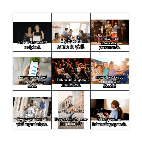 Everybody up 6 Unit 8 Bingo Card