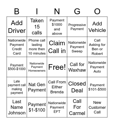 Hausmann Phone Bingo Card
