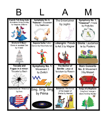 2022 Music Memory Bingo Card