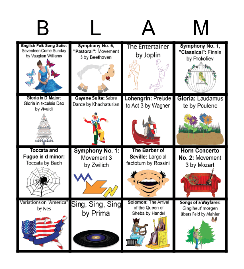 2022 Music Memory Bingo Card