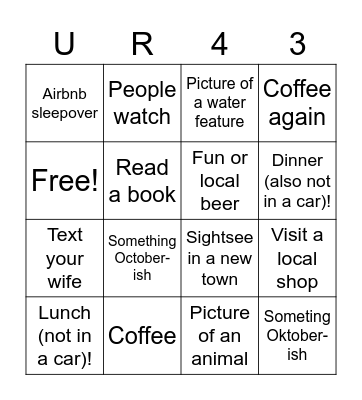 Birthday Scavenger Hunt Bingo Card