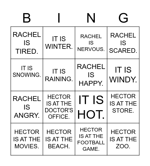 Inferencing Bingo Card