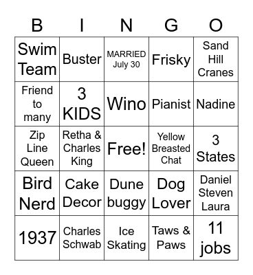 Did you know? Bingo Card