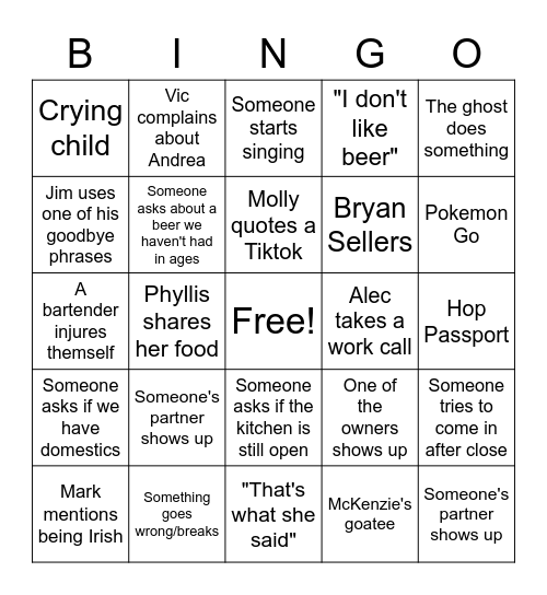 Super Natural Bingo Card