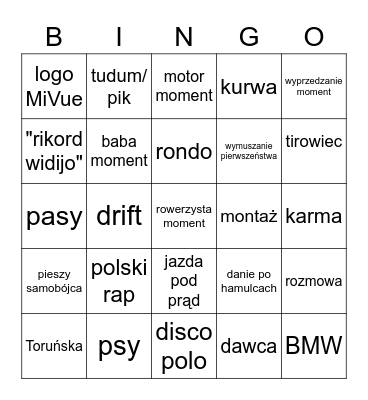 STOP CHAM BINGO Card