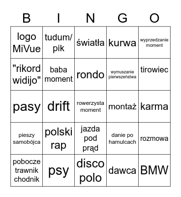 STOP CHAM BINGO Card