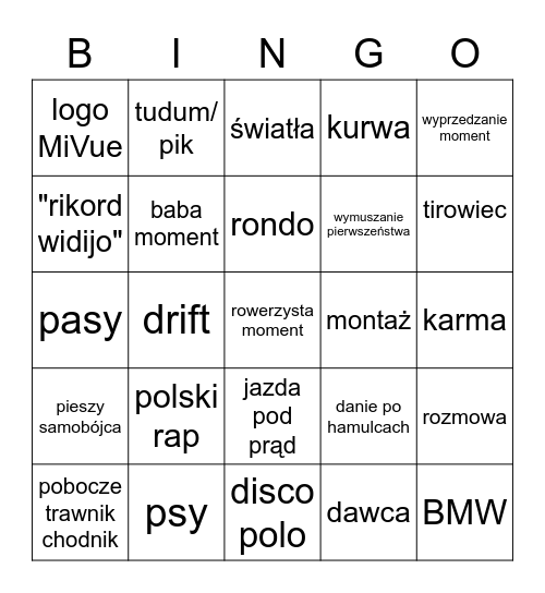 STOP CHAM BINGO Card