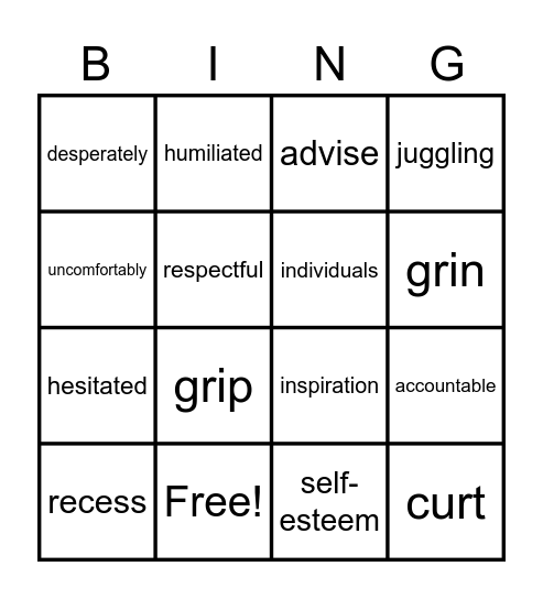 The Talent Show Bingo Card