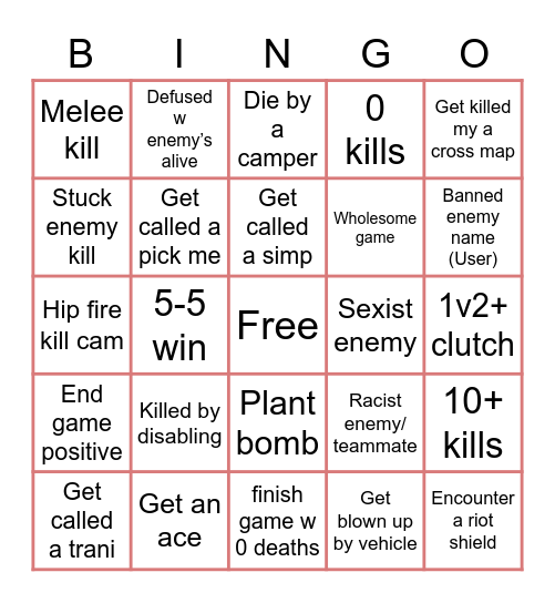 Mw Bingo Card