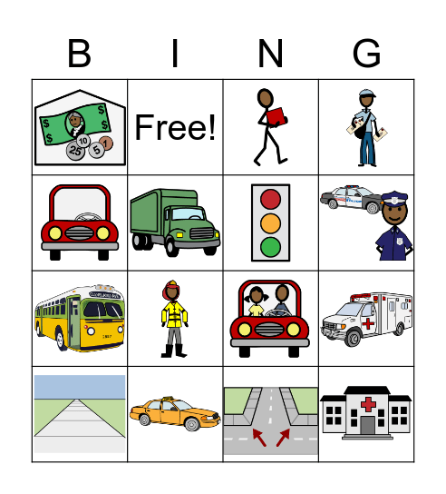Everyday English+ Street Vocabulary Bingo Card
