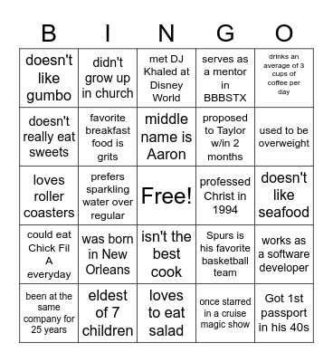 Birthday Bingo Card