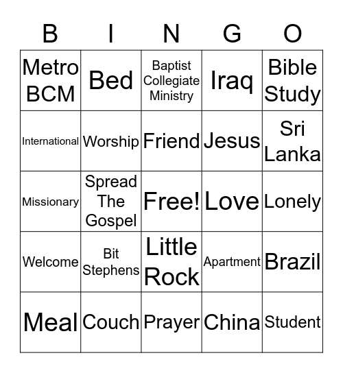 Dixie Jackson  Bingo Card