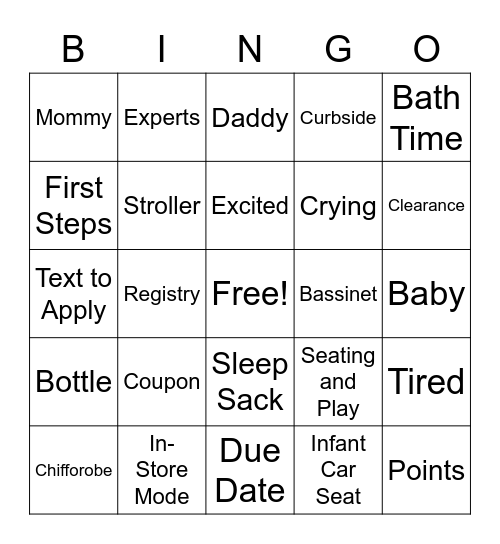 buybuyBABY Registry Insider Bingo Card