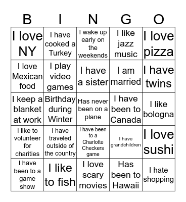 MRR Bingo Card
