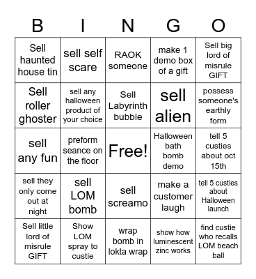 Lord of Bingo Card