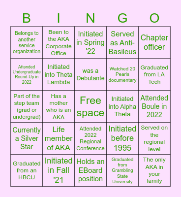 Joint Meeting Soror Bingo Card