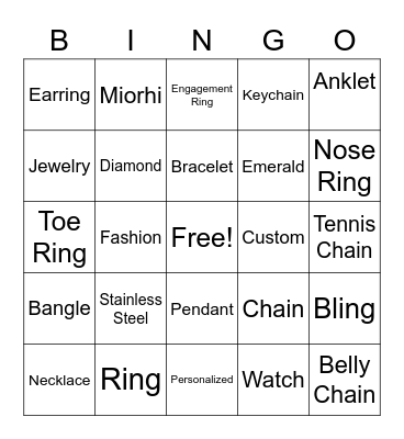 Miorhi Designs Bingo Card